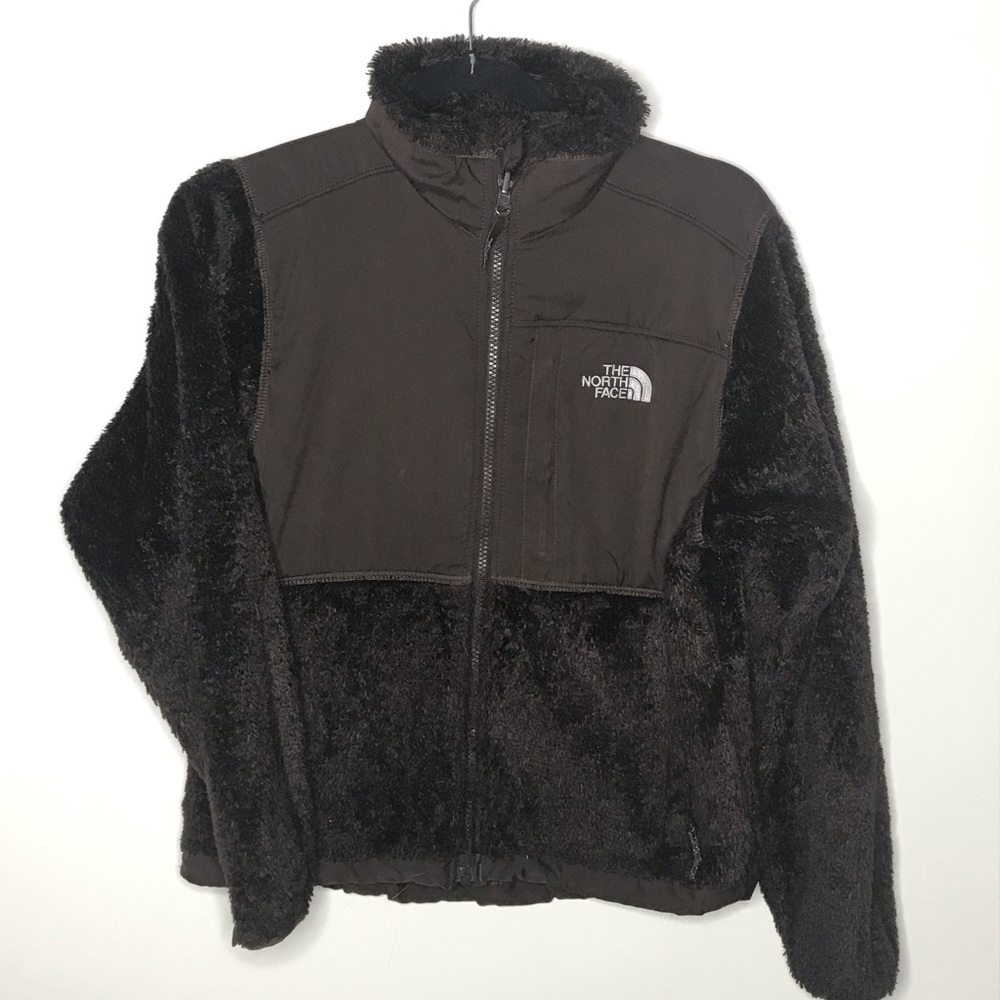 Brown Fuzzy North Face Denali Jacket